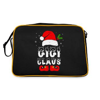 Gigi Claus Weihnachtsmann Elf Urlaub - Retro Tasche - Schwarz/Gold - Hinten