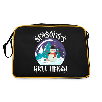 Vœux de saison Père Noël Bonhomme de neige Vacances - Sac Retro - noir/or - Dos