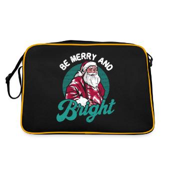 Be Merry And Bright Santa Claus Elf Holidays - Retro Bag - black/gold - Back
