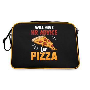 Gebe Hr Tipps Für Pizza Personal Human Resources - Retro Tasche - Schwarz/Gold - Hinten