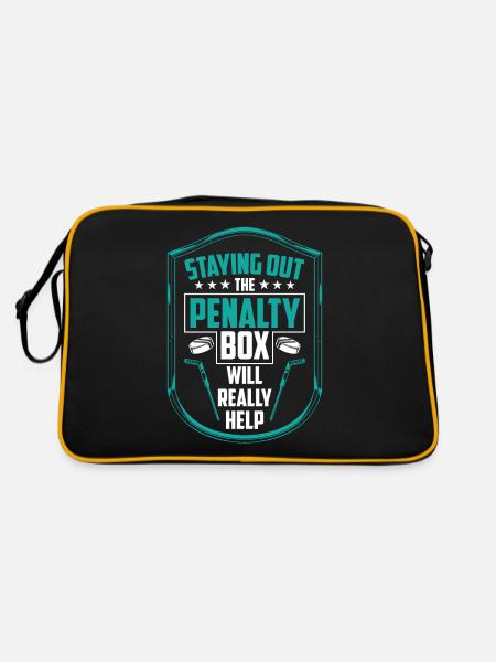 Banc de pénalité de hockey sur glace Banc de pénalité Joueurs de hockey sur glace - Sac Retro - noir/or - Dos