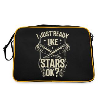 J’aime juste les étoiles très bien? Télescope - Sac Retro - noir/or - Dos