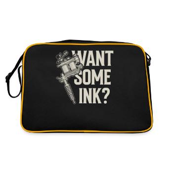 Willst Du Etwas Tinte? Tätowierer Tätowieren - Retro Tasche - Schwarz/Gold - Hinten