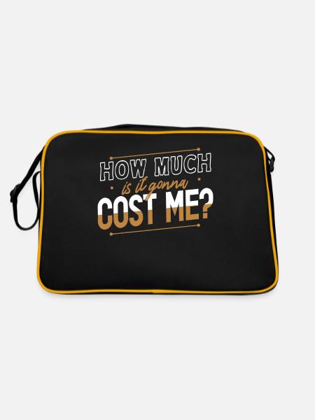 Wie Viel Wird Es Mich Kosten? Papa Vater Papi - Retro Tasche - Schwarz/Gold - Hinten