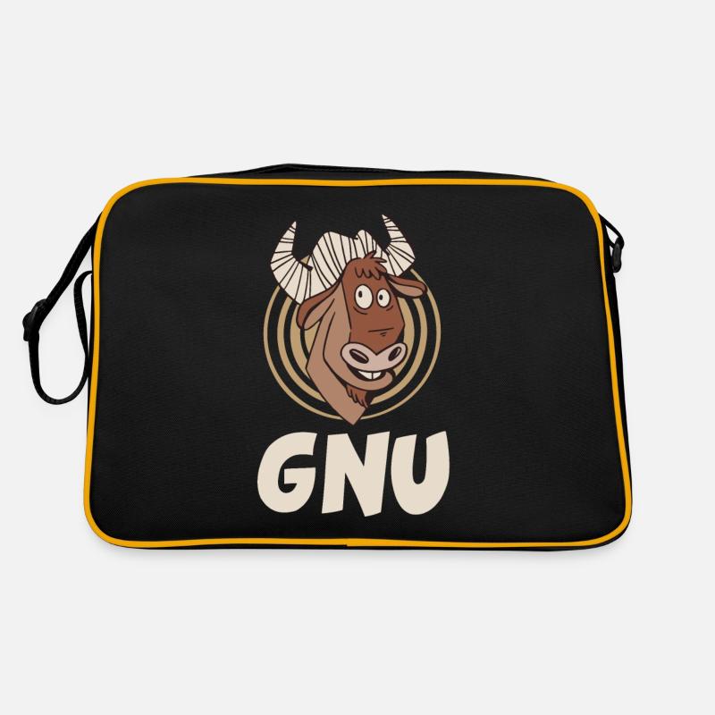Gnu Antilope Afrika Tier Steppe Zoo Retro Tasche