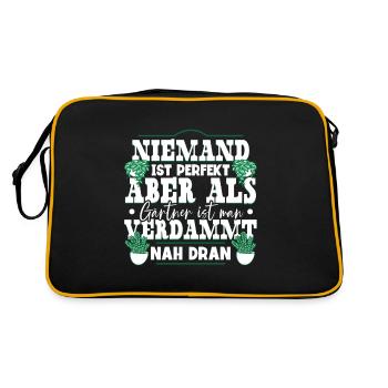 Garten Gärtner - Retro Tasche - Schwarz/Gold - Hinten