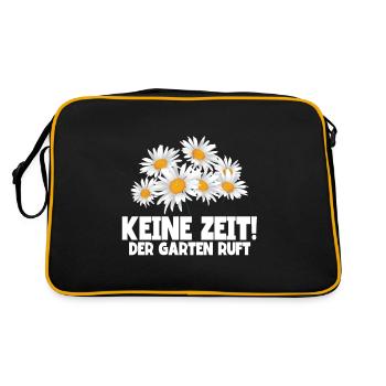 Keine zeit der Garten ruft Gärtner - Retro Tasche - Schwarz/Gold - Hinten