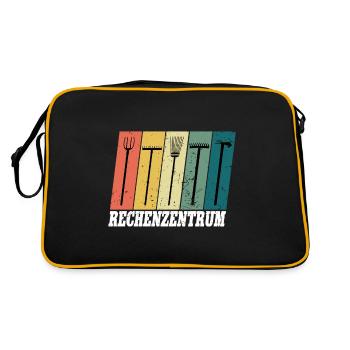 Garten Gärtner Rechenzentrum - Retro Tasche - Schwarz/Gold - Hinten