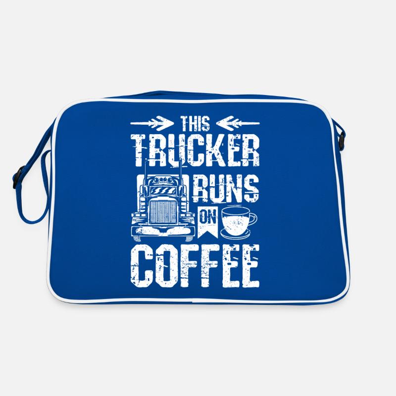 This trucker runs on coffee Retro Tasche