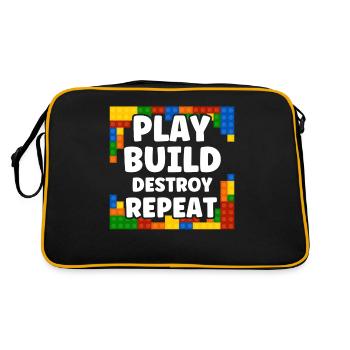 Wiederholen Sie Klemmbaustein Baustein - Retro Tasche - Schwarz/Gold - Hinten