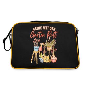 Keine zeit der Garten ruft Gärtner - Retro Tasche - Schwarz/Gold - Hinten