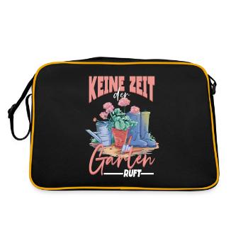Keine zeit der Garten ruft Gärtner - Retro Tasche - Schwarz/Gold - Hinten