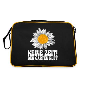 Keine zeit der Garten ruft Gärtner - Retro Tasche - Schwarz/Gold - Hinten