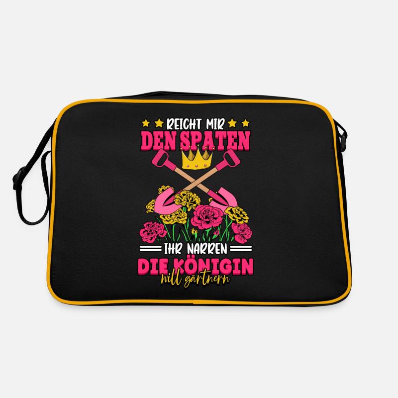 Garten Gärtnerin - Retro Tasche - Schwarz/Gold