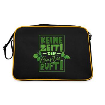 Keine zeit der Garten ruft Gärtner - Retro Tasche - Schwarz/Gold - Hinten