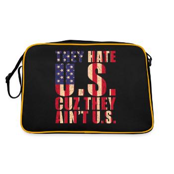 They Hate U.S cuz they aint U.S - Retro Bag - black/gold - Back