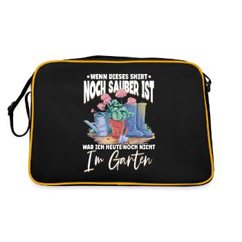 Wenn dieses Shirt noch sauber ist Garten Gärtner - Retro Tasche - Schwarz/Gold - Hinten