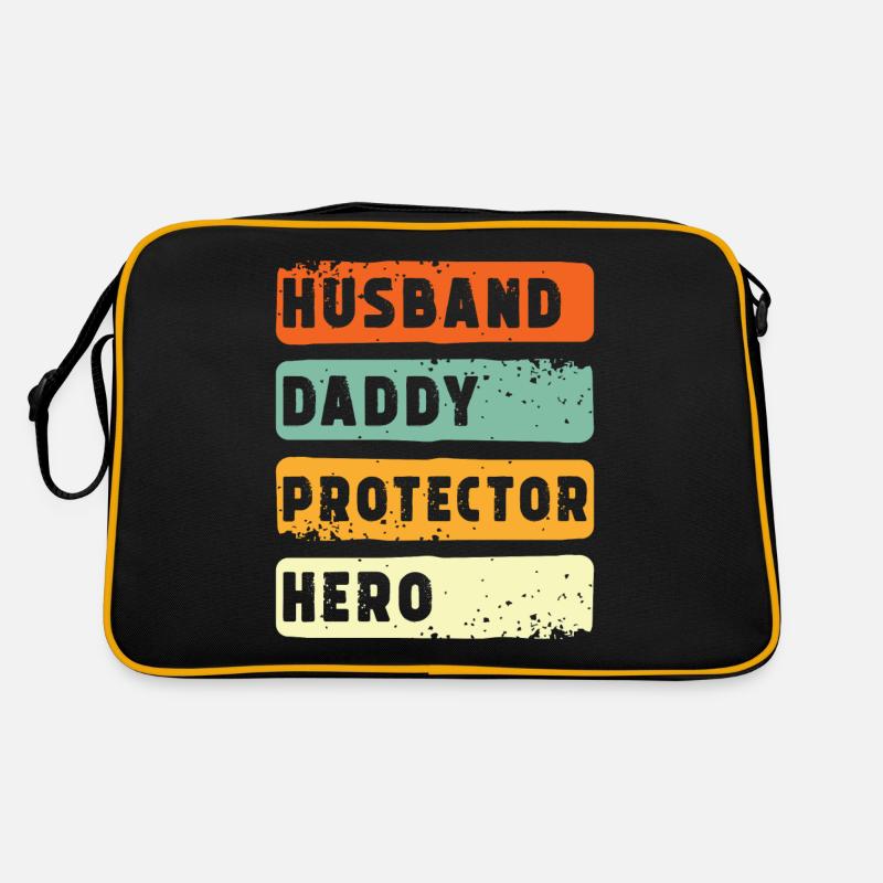 Husband Papa Protector Hero Retro Bag