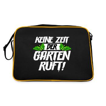 Keine zeit der Garten ruft Gärtner - Retro Tasche - Schwarz/Gold - Hinten