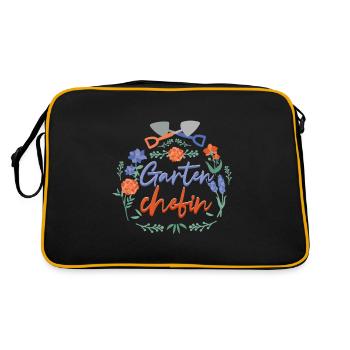Gartenchefin Gärtner - Retro Tasche - Schwarz/Gold - Hinten
