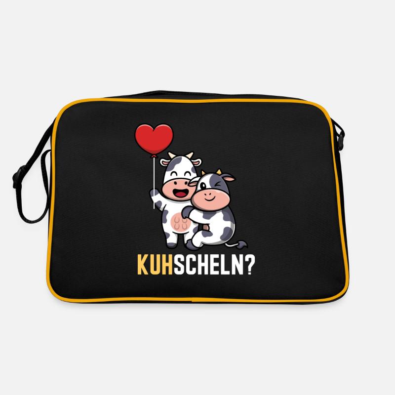 Kuhscheln Kuh Comic Landwirt Bauer Geschenk Bauern Retro Tasche