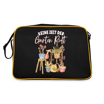 Keine zeit der Garten ruft Gärtner - Retro Tasche - Schwarz/Gold - Hinten