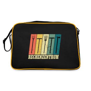 Garten Gärtner Rechenzentrum - Retro Tasche - Schwarz/Gold - Hinten
