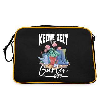 Keine zeit der Garten ruft Gärtner - Retro Tasche - Schwarz/Gold - Hinten