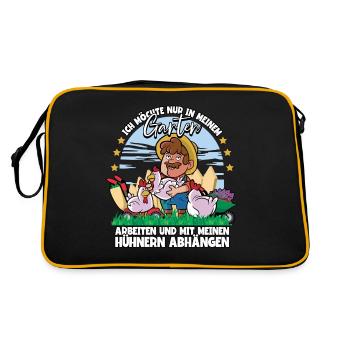 Ich möchte nur in meinem garten arbeiten Gärtner - Retro Tasche - Schwarz/Gold - Hinten