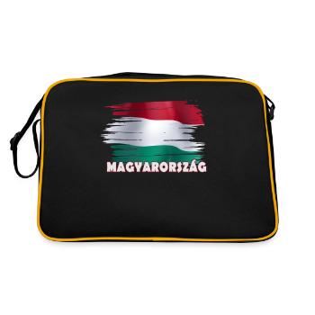 Ungarn Flagge Magyarorszag - Retro Tasche - Schwarz/Gold - Hinten