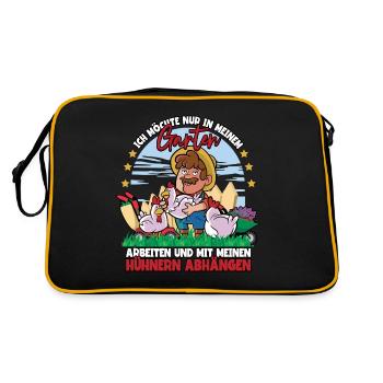 Ich möchte nur in meinem garten arbeiten Gärtner - Retro Tasche - Schwarz/Gold - Hinten