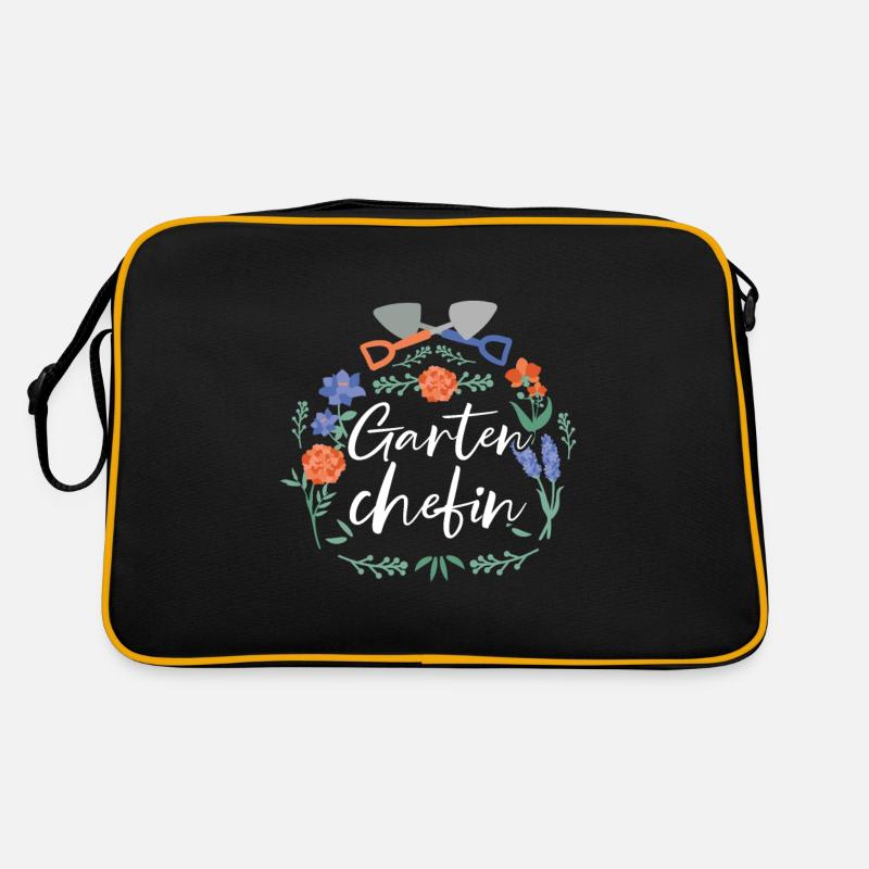 Gartenchefin Gärtner - Retro Tasche - Schwarz/Gold