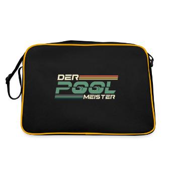 Der Pool Meister Garten Gärtner - Retro Tasche - Schwarz/Gold - Hinten