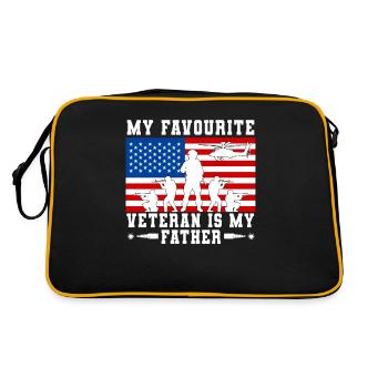 Mon vétéran préféré est mon père militaire - Sac Retro - noir/or - Dos