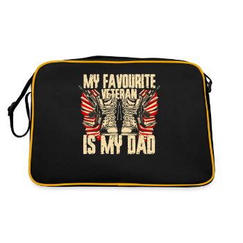 Mon vétéran préféré est mon père militaire - Sac Retro - noir/or - Dos