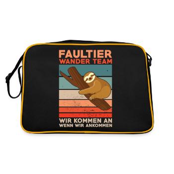 Faultier Wanderteam - Retro Tasche - Schwarz/Gold - Hinten