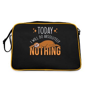 Sloth Gift Sloth Sayings - Retro Bag - black/gold - Back