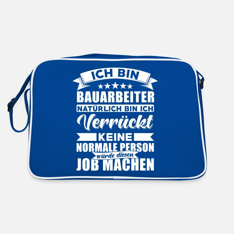Bauarbeiter Baustelle Retro Tasche