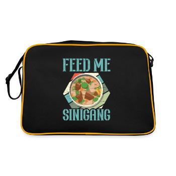 Feed Me Sinigang Filipino Food Pinay Pinoy Suppe - Retro Tasche - Schwarz/Gold - Hinten