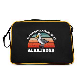 Bird Nerd Vögel My Spirit Animal Is An Albatross - Retro Tasche - Schwarz/Gold - Hinten