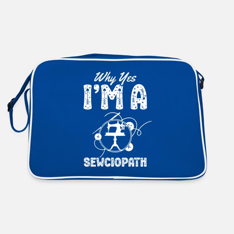 Warum Ja, ich bin eine Sewciopath Quilt Stoffnadel Retro Tasche