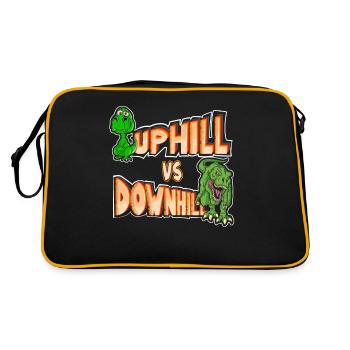 Dino weint beim Uphill und wird beim Downhill zum - Retro Tasche - Schwarz/Gold - Hinten