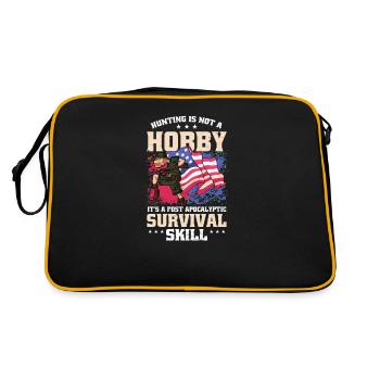 Hunting American Flag Not Hobby Survival Skill - Retro Bag - black/gold - Back
