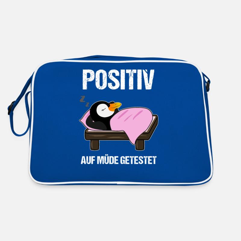Schlafender Pinguin Lustiger Spruch Geschenk Retro Tasche