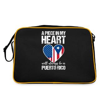 Traditional Puerto Rican Piece In Heart Always Be - Retro Bag - black/gold - Back