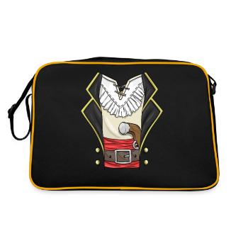 Piraten Kostüm Fasching Karneval Seeräuber Kapitän - Retro Tasche - Schwarz/Gold - Hinten