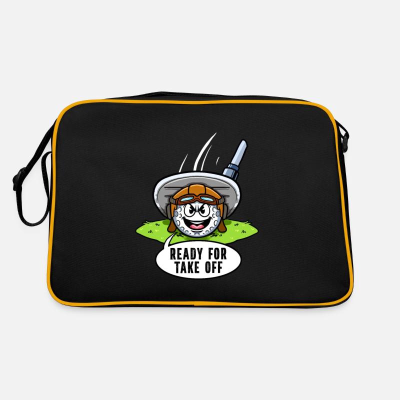 Golf Player Golf avec Aviator Cap Golf Court Sac Retro