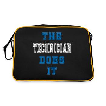 The Techniker does it Techniker Geschenk - Retro Tasche - Schwarz/Gold - Hinten