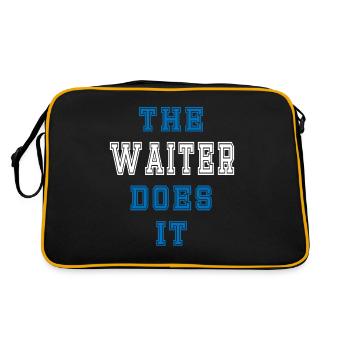 The Kellner does it Kellner Geschenk - Retro Tasche - Schwarz/Gold - Hinten