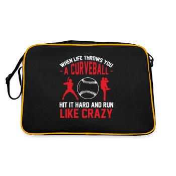 When Life Throws You A Curve Funny Baseball - Retro Bag - black/gold - Back